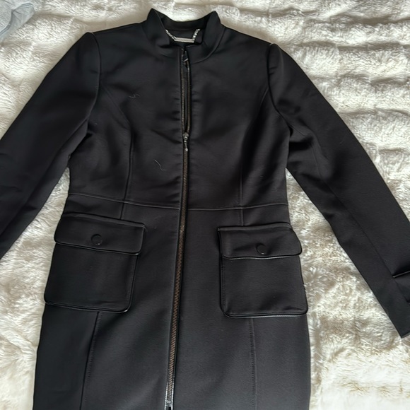 White House Black Market Long Jacket with Leather Accents - Picture 2 of 6
